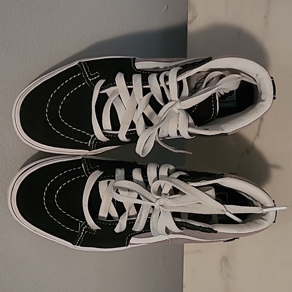 Vans Sk8 HI Black Gray White Mid Top Skateboard Sneakers Shoes Boys Kids US 2.5 - Picture 14 of 14